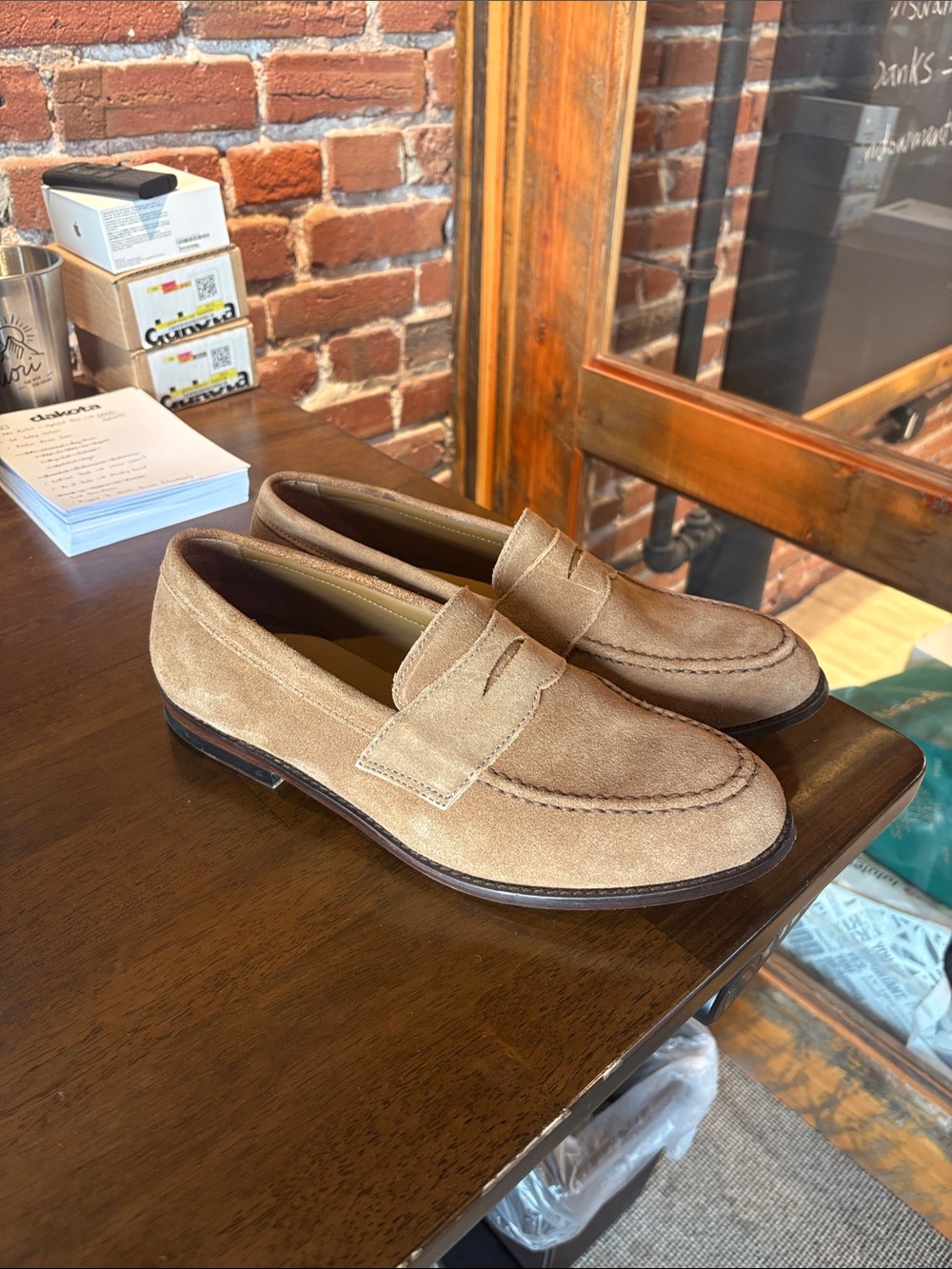 J. Crew Men's Tan Suede Penny Loafers